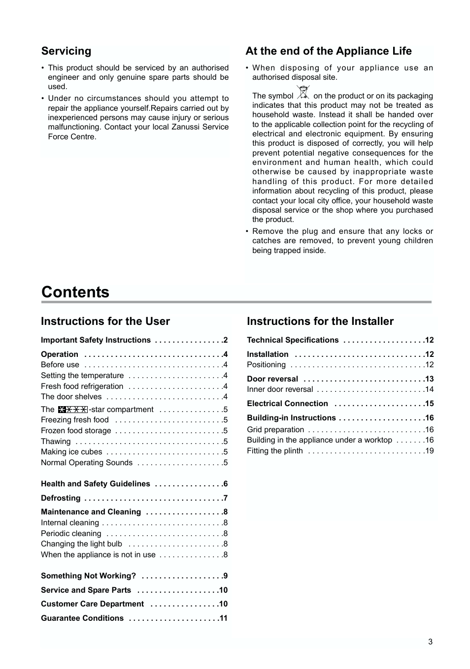 Tricity Bendix TBUR 120 User Manual | Page 3 / 20