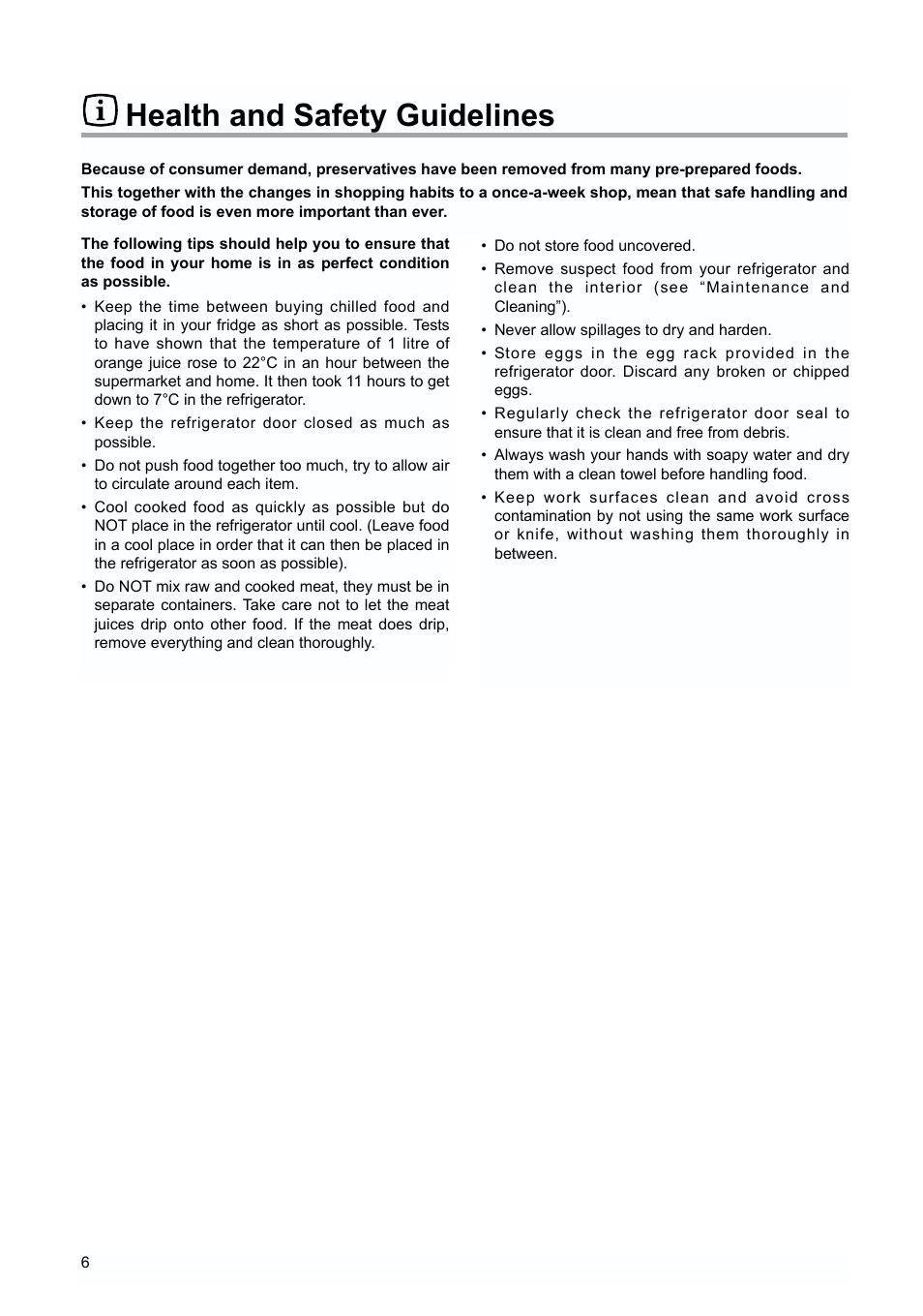 Health and safety guidelines | Tricity Bendix TBUR 120 User Manual | Page 6 / 20