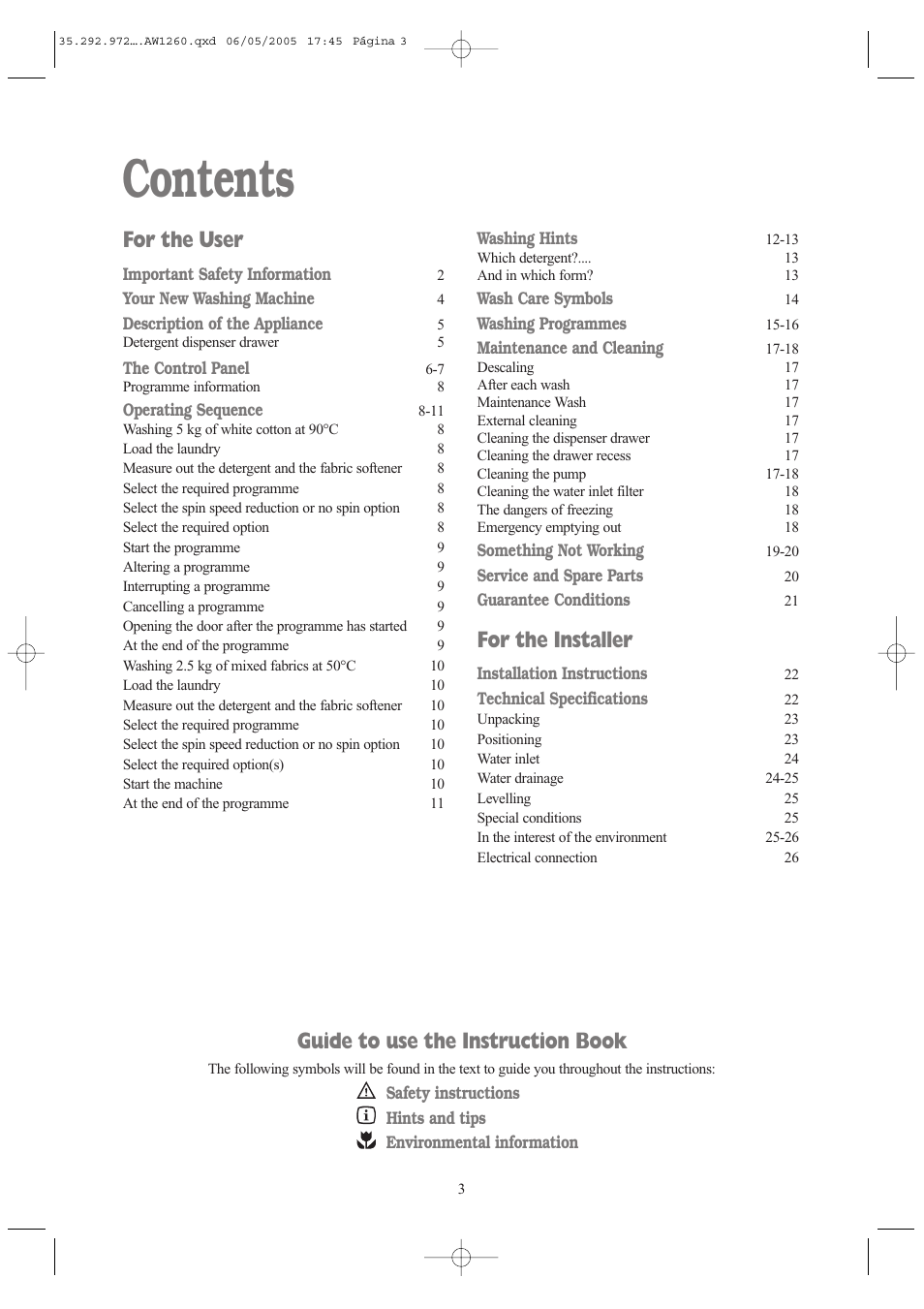 Tricity Bendix AW 1260 W User Manual | Page 3 / 28