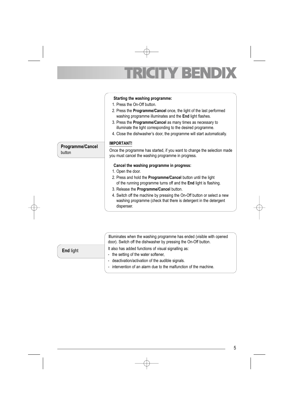 Tricity Bendix TBDW 32 User Manual | Page 5 / 32