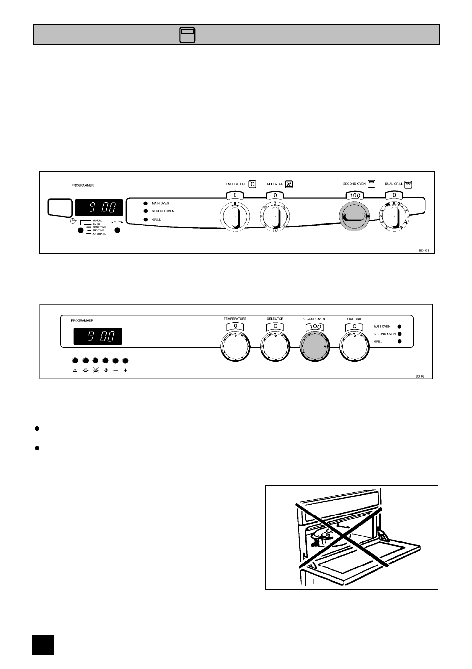 The second oven | Tricity Bendix BD 921 User Manual | Page 20 / 56