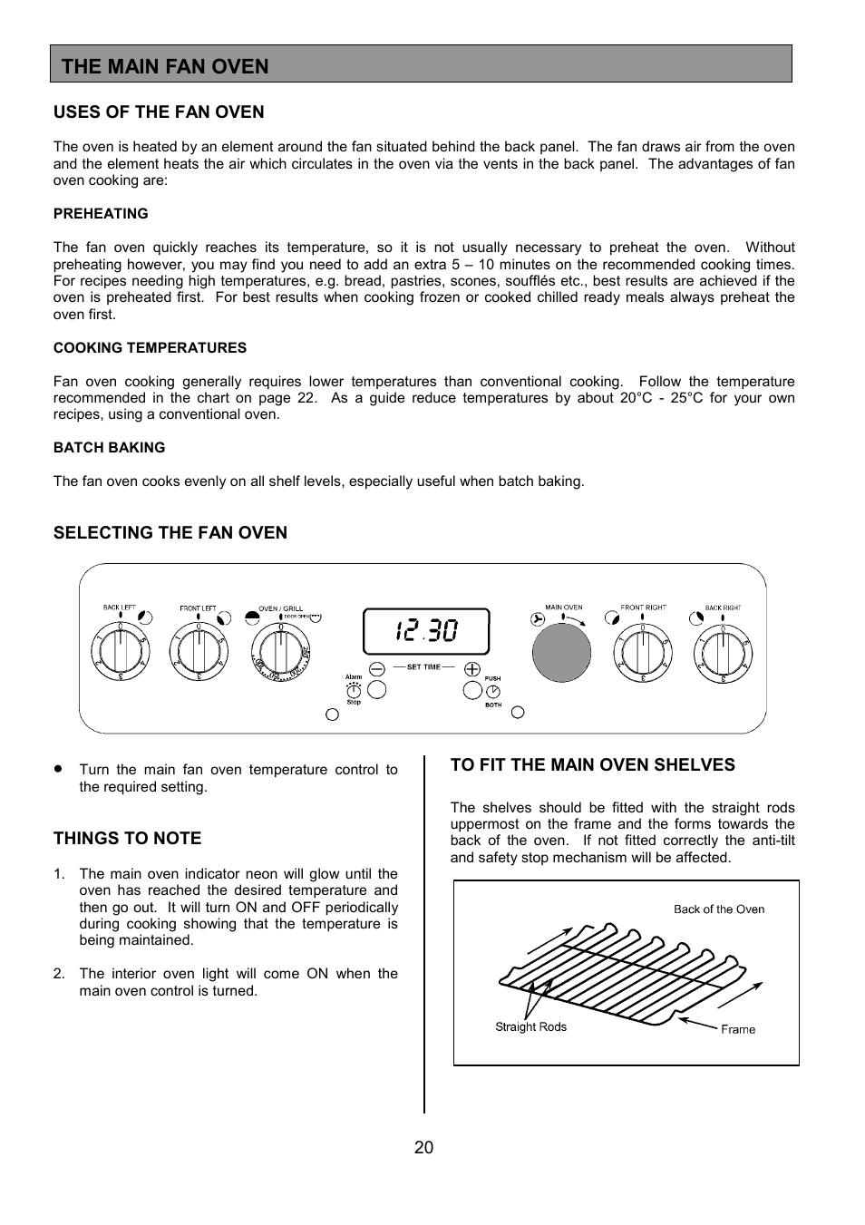 The main fan oven | Tricity Bendix SIE554 User Manual | Page 20 / 32