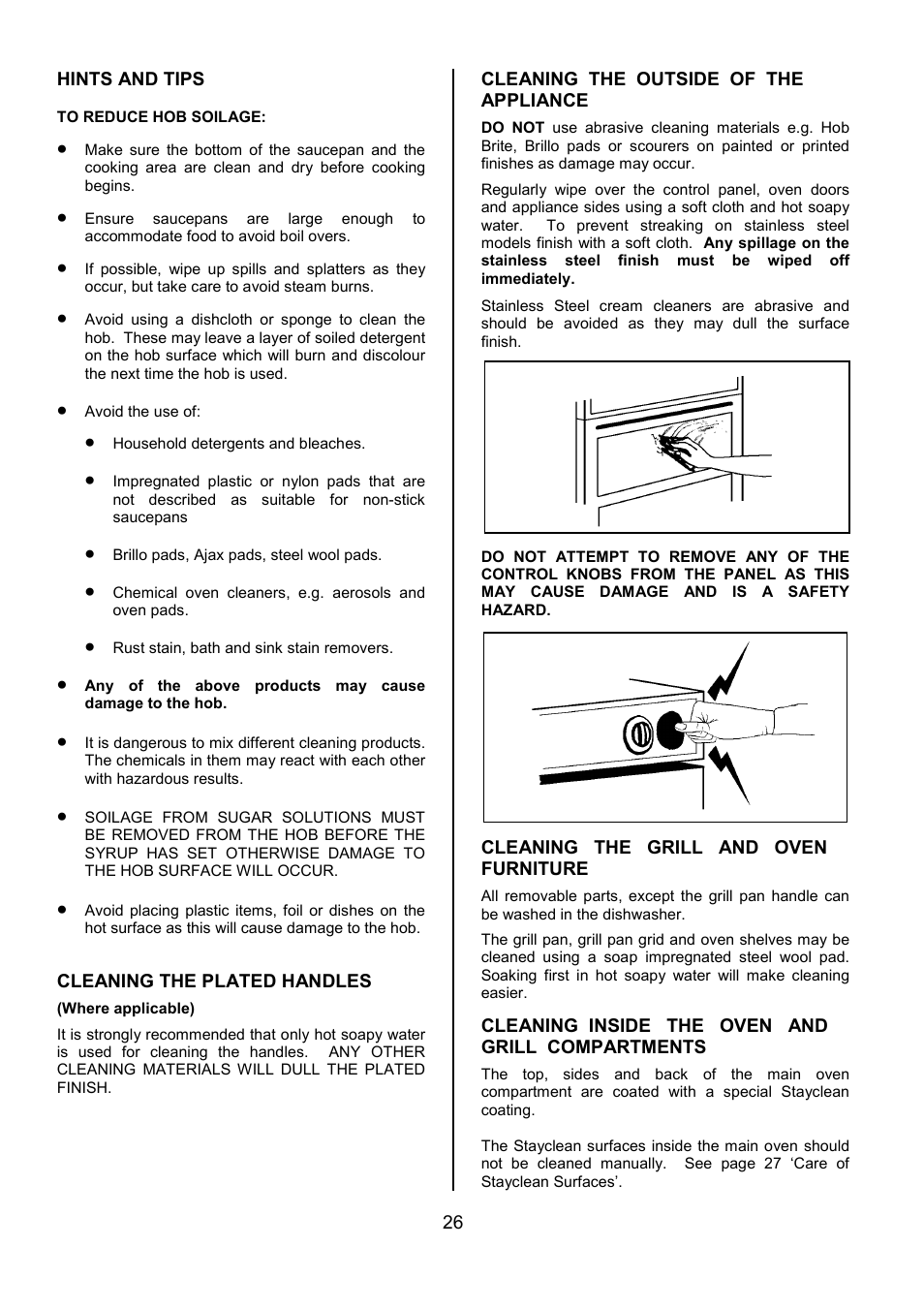 Tricity Bendix SIE554 User Manual | Page 26 / 32