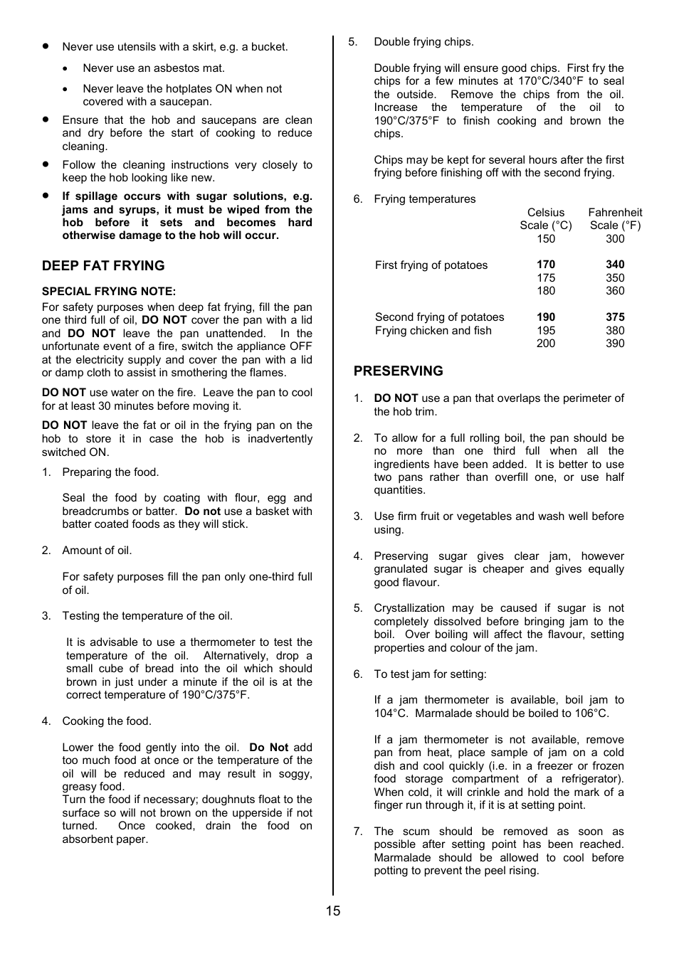 Tricity Bendix SIE326 User Manual | Page 15 / 32