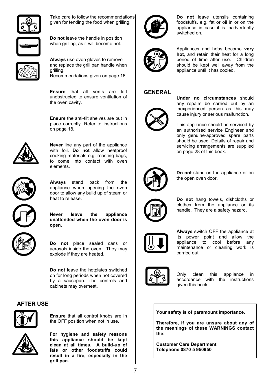 After use, General | Tricity Bendix SIE326 User Manual | Page 7 / 32