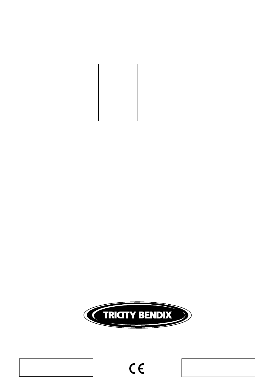 Rating plate reference | Tricity Bendix BS 621/2 User Manual | Page 40 / 40