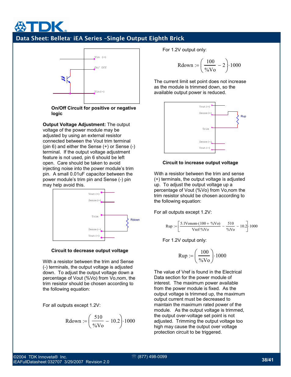 TDK Belleta iEA Series User Manual | Page 38 / 41
