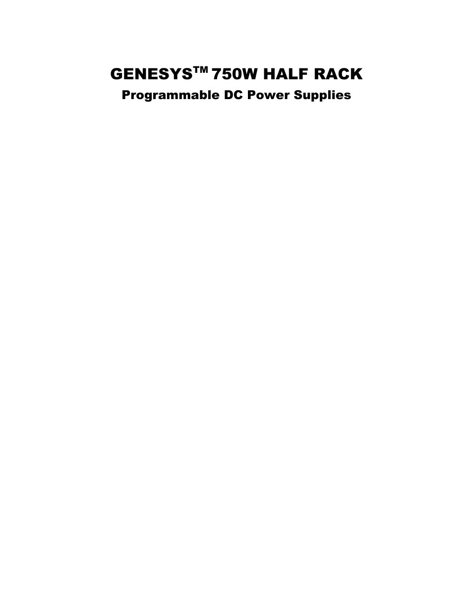 TDK GENESYS 750W HALF RACK User Manual | 82 pages