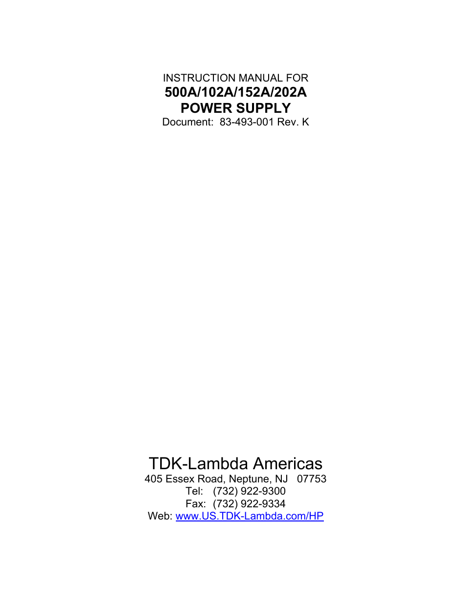 TDK 500A User Manual | 58 pages