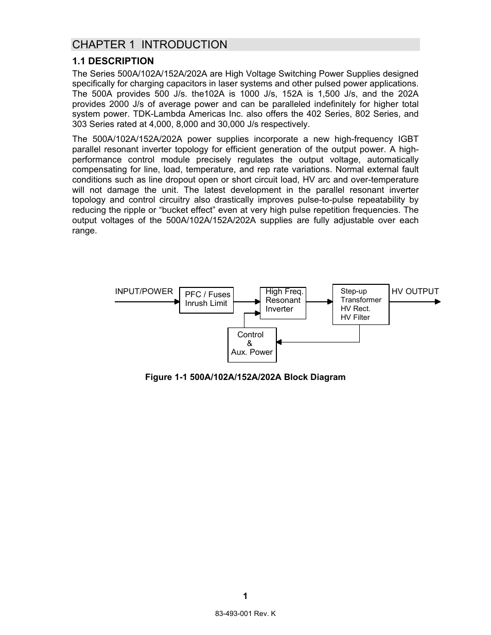 Chapter 1 introduction | TDK 500A User Manual | Page 9 / 58