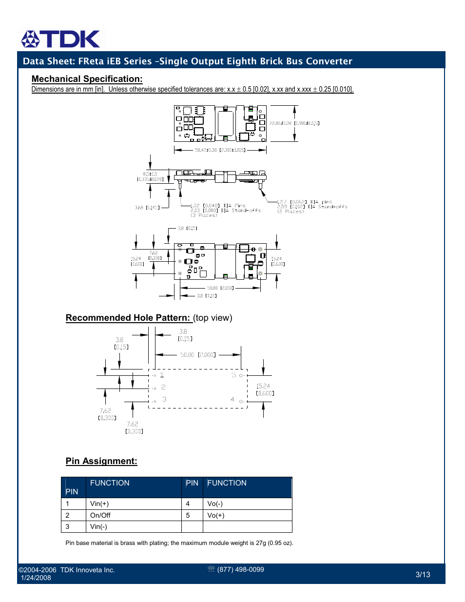 TDK FReta Series User Manual | Page 3 / 13