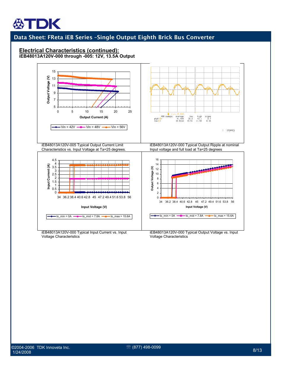 Electrical characteristics (continued) | TDK FReta Series User Manual | Page 8 / 13
