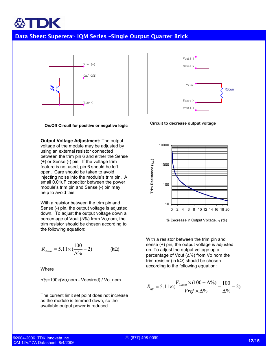 TDK Supereta iQM Series User Manual | Page 12 / 15