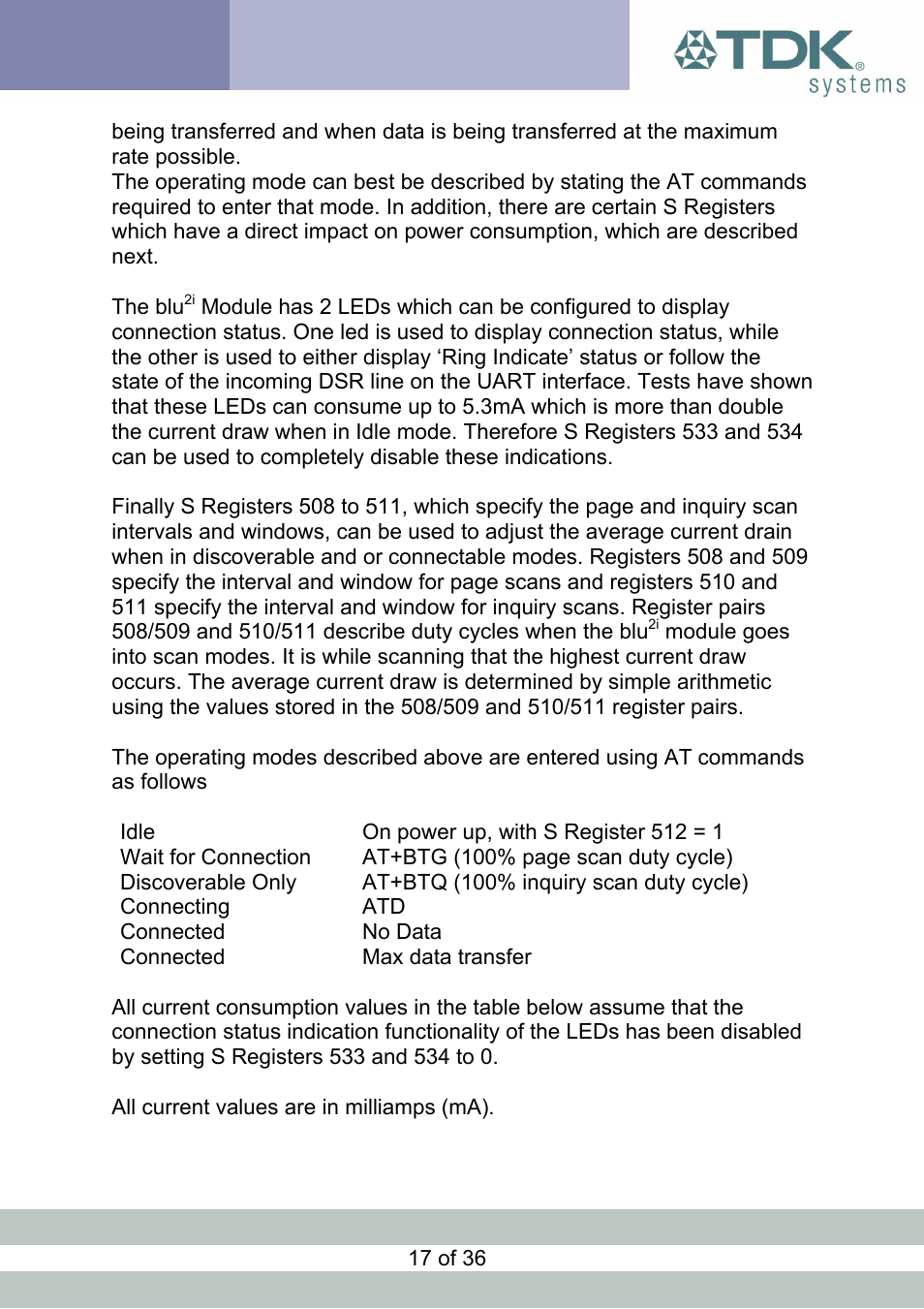 TDK Module blu2i User Manual | Page 17 / 36
