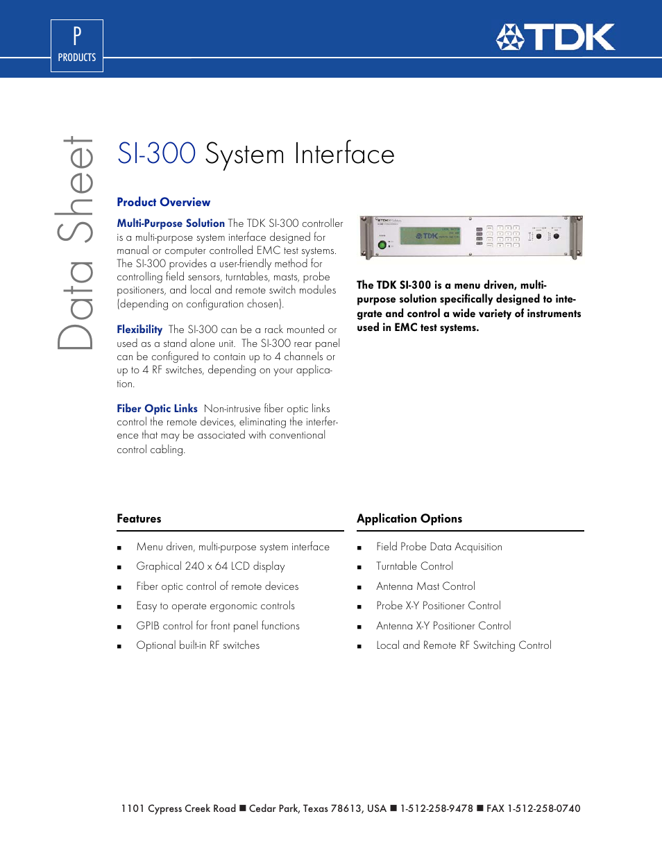 TDK SI-300 User Manual | 2 pages