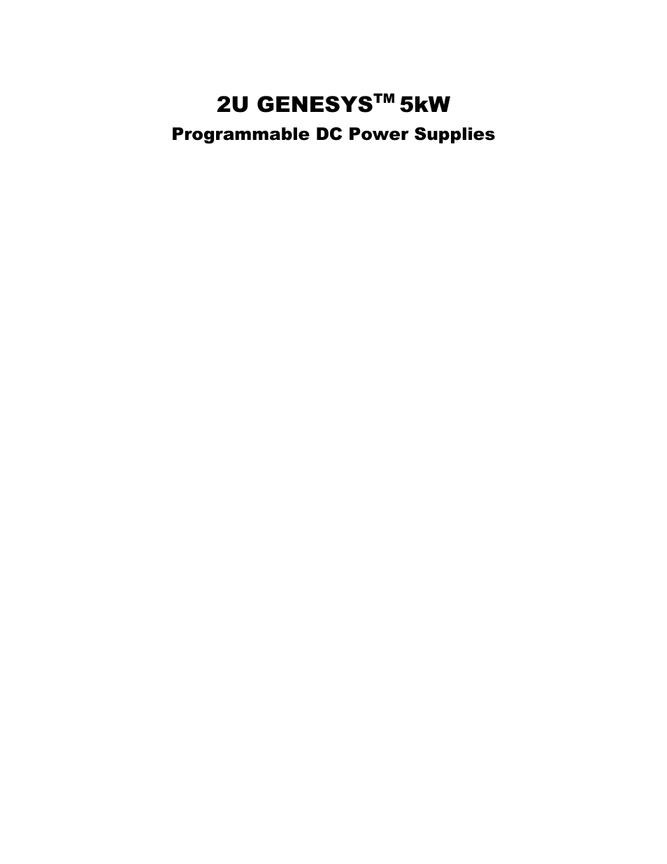 TDK 2U GENESYS 5KW User Manual | 81 pages