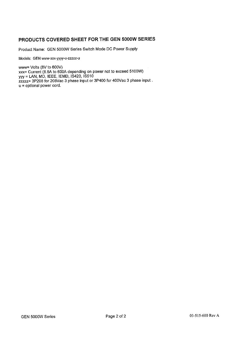 TDK 2U GENESYS 5KW User Manual | Page 3 / 81