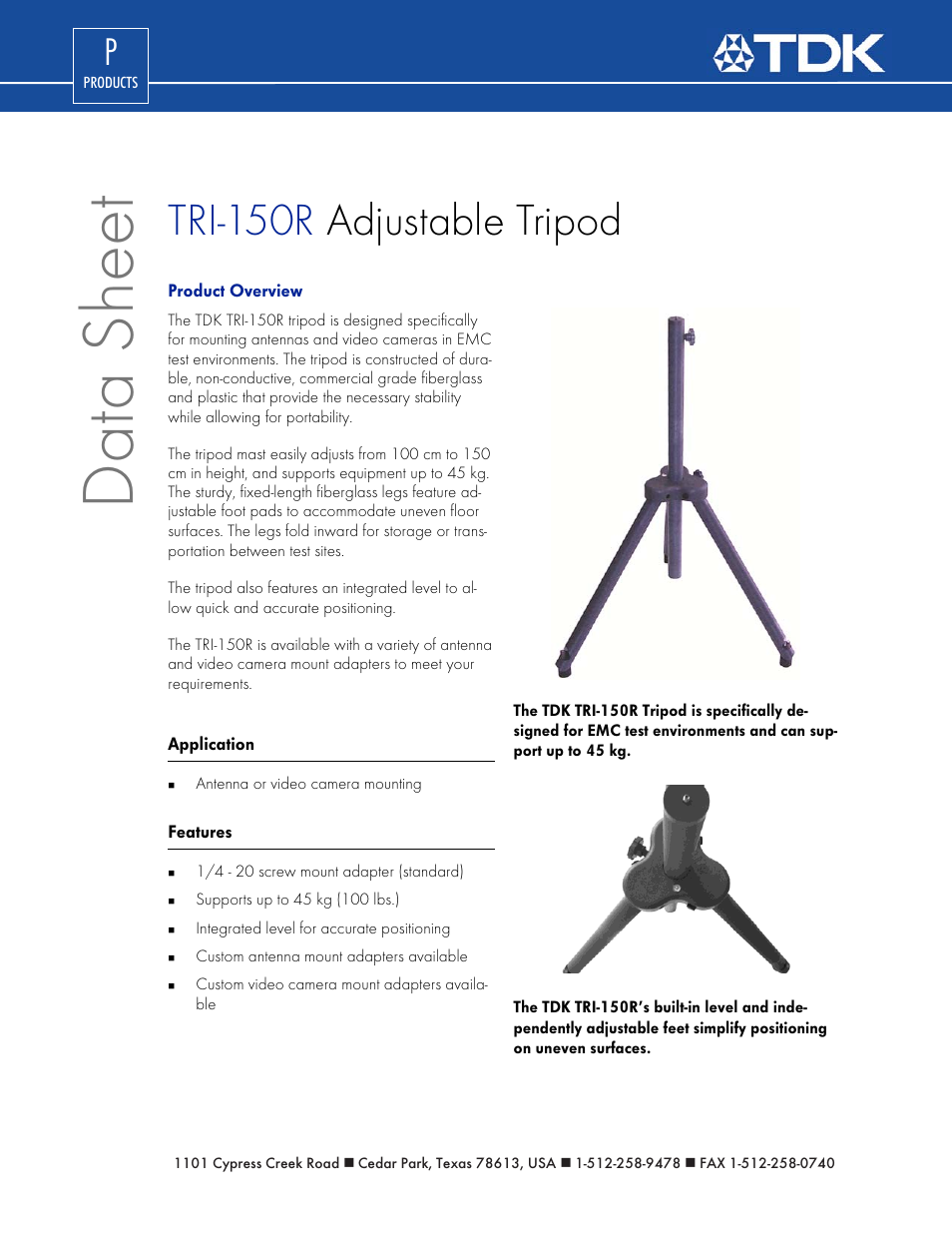 TDK TRI-150R User Manual | 2 pages