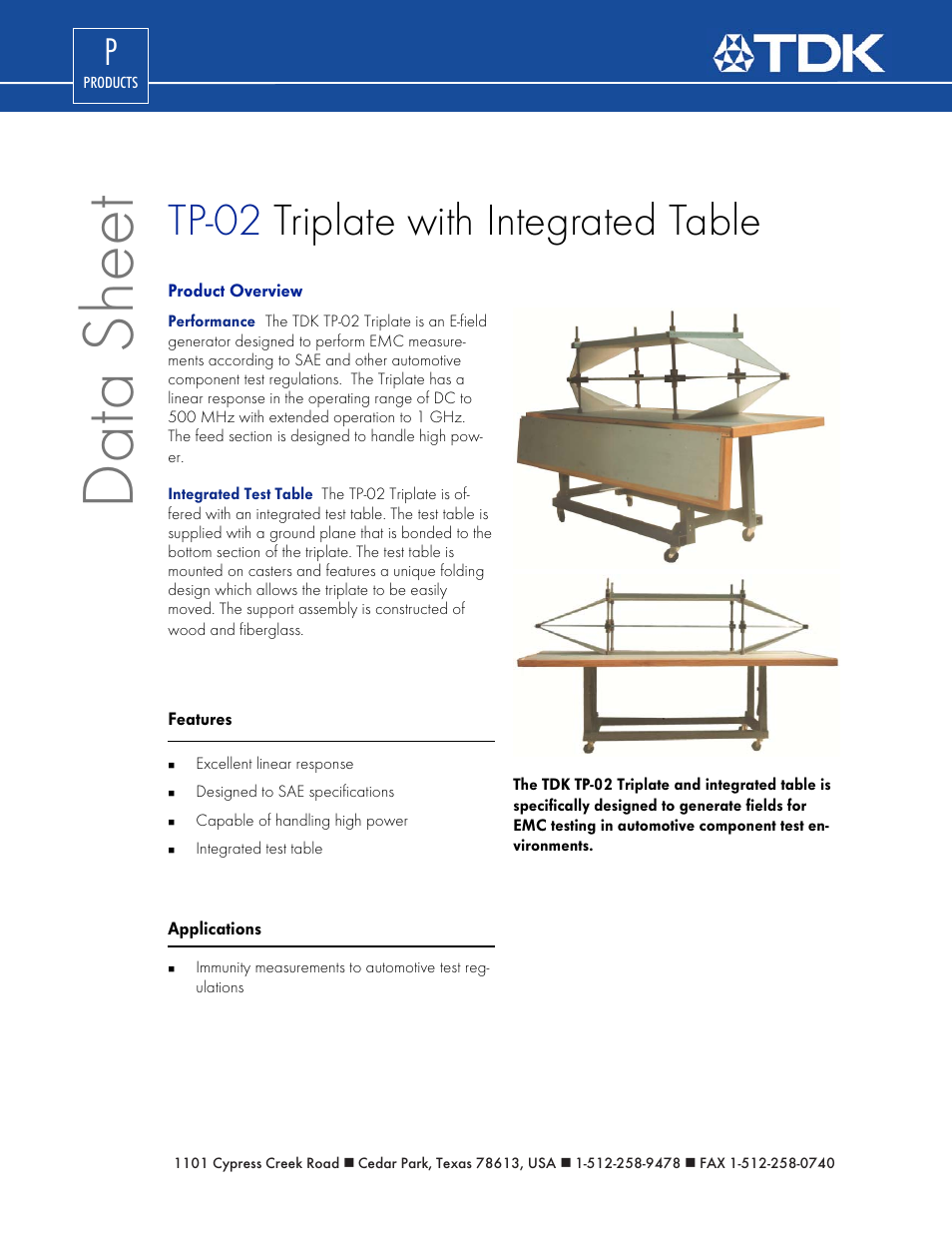 TDK TP-02 User Manual | 2 pages