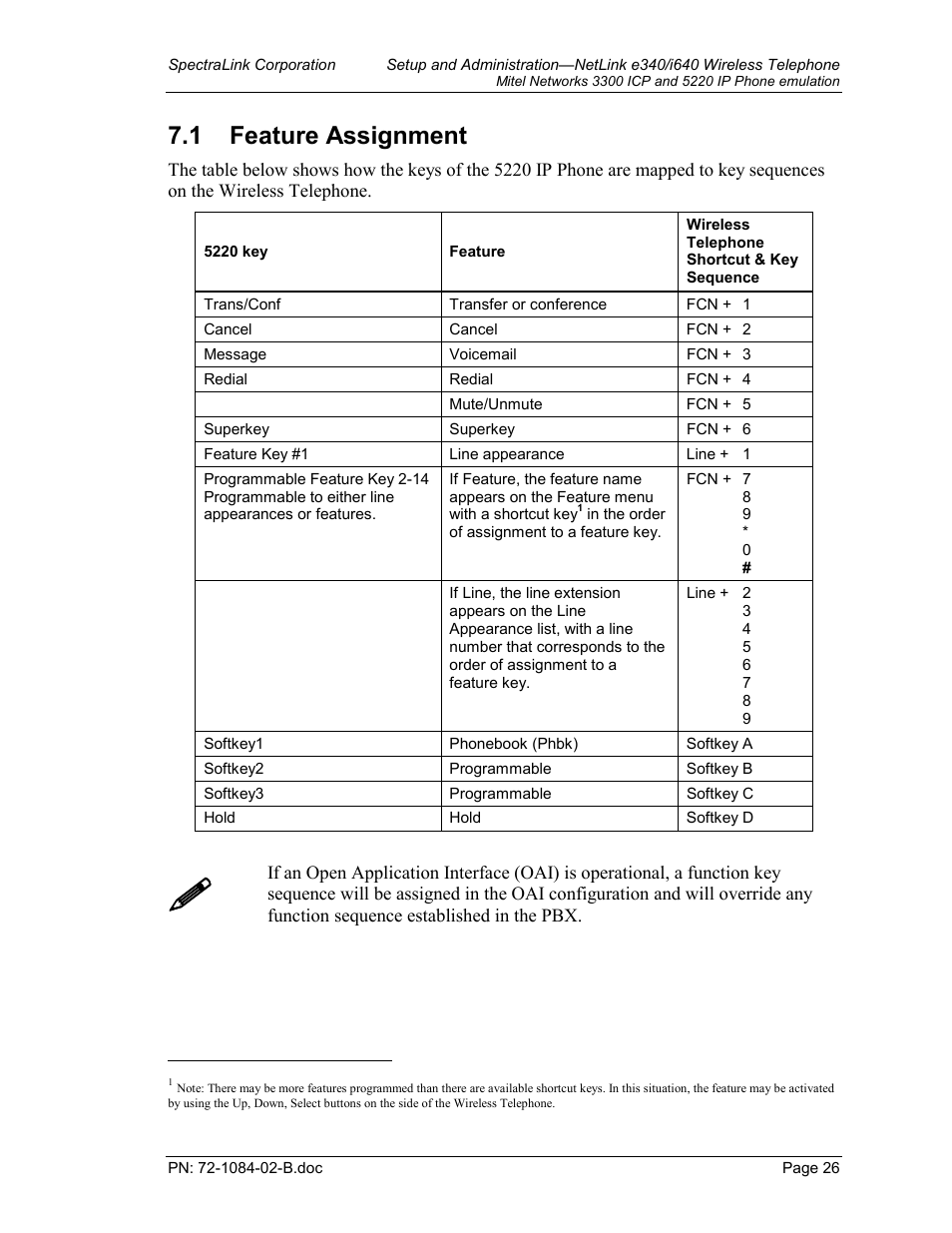 Feature programming, 1 feature assignment | TDK 3300 ICP User Manual | Page 26 / 42