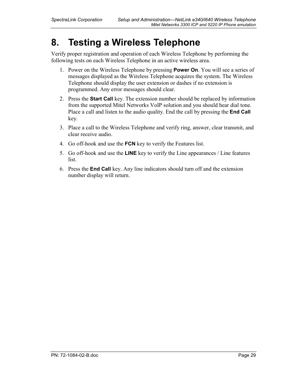 Testing a wireless telephone | TDK 3300 ICP User Manual | Page 29 / 42