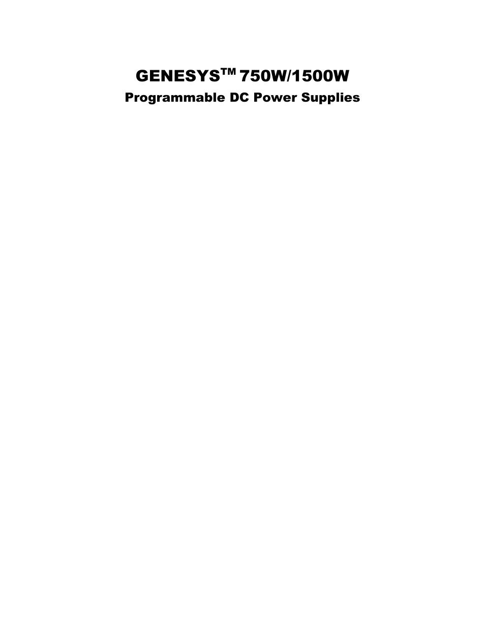 TDK GENESYS 1500W User Manual | 80 pages