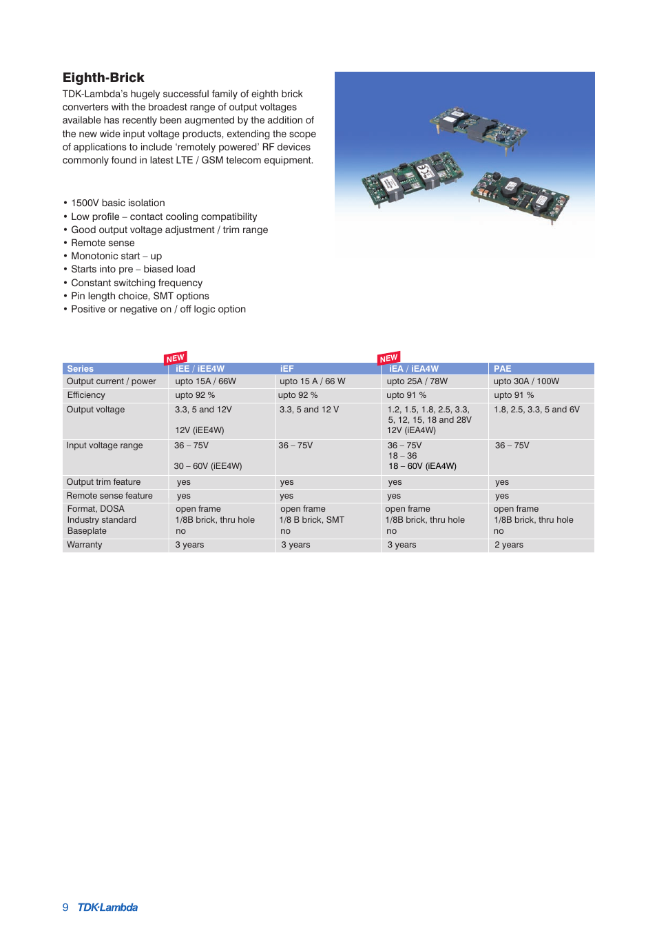 Eighth-brick | TDK Power Supply/DC to DC Converter/CCFL Inverter User Manual | Page 10 / 18