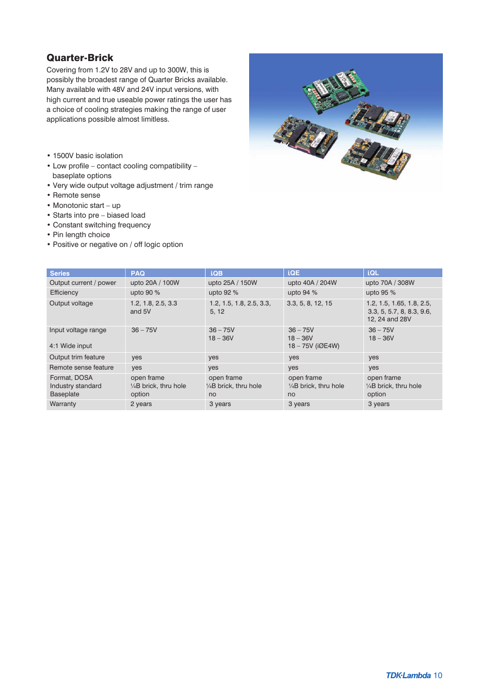 Quarter-brick | TDK Power Supply/DC to DC Converter/CCFL Inverter User Manual | Page 11 / 18