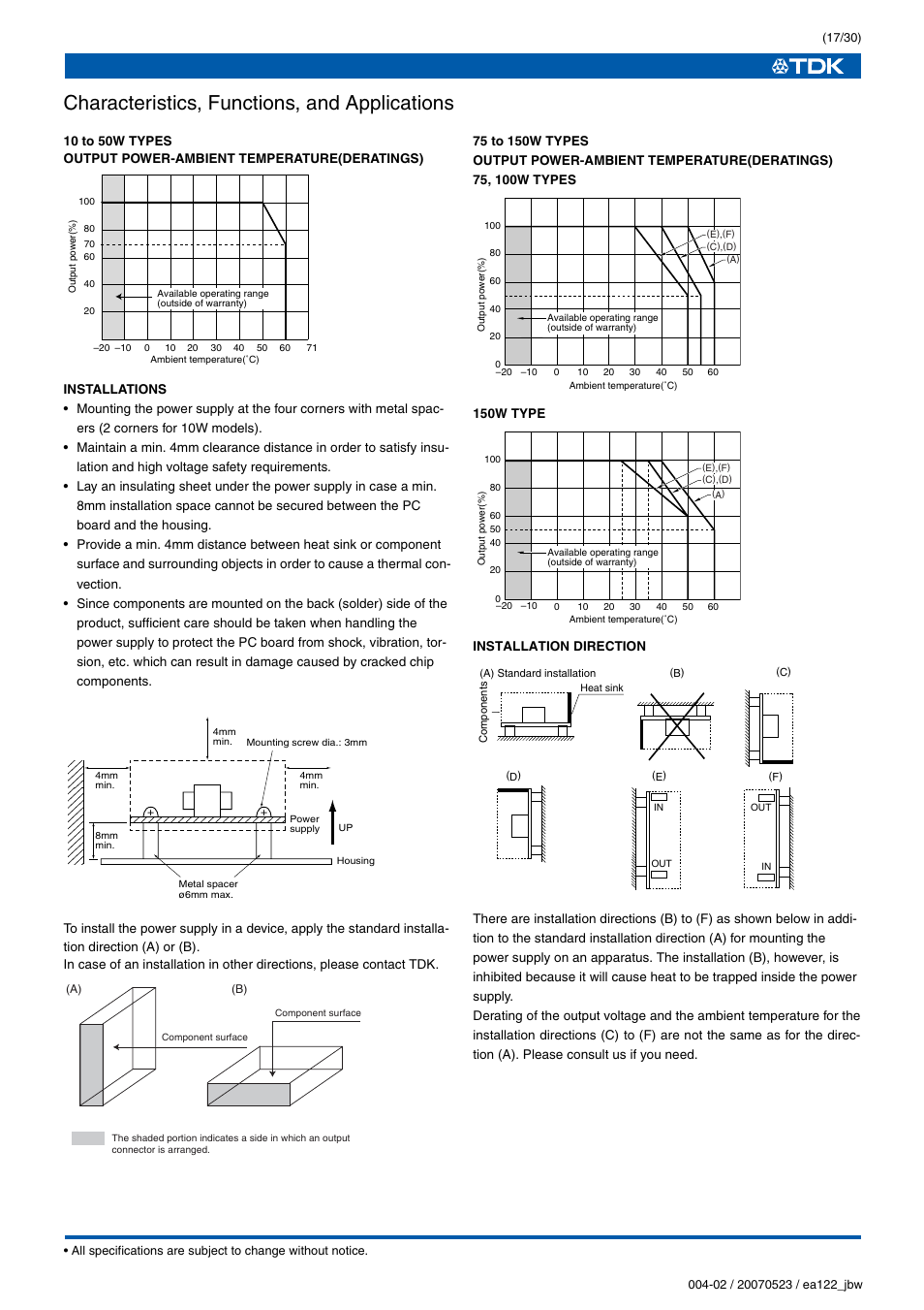 Characteristics, functions, and applications | TDK J Series JBW User Manual | Page 17 / 30