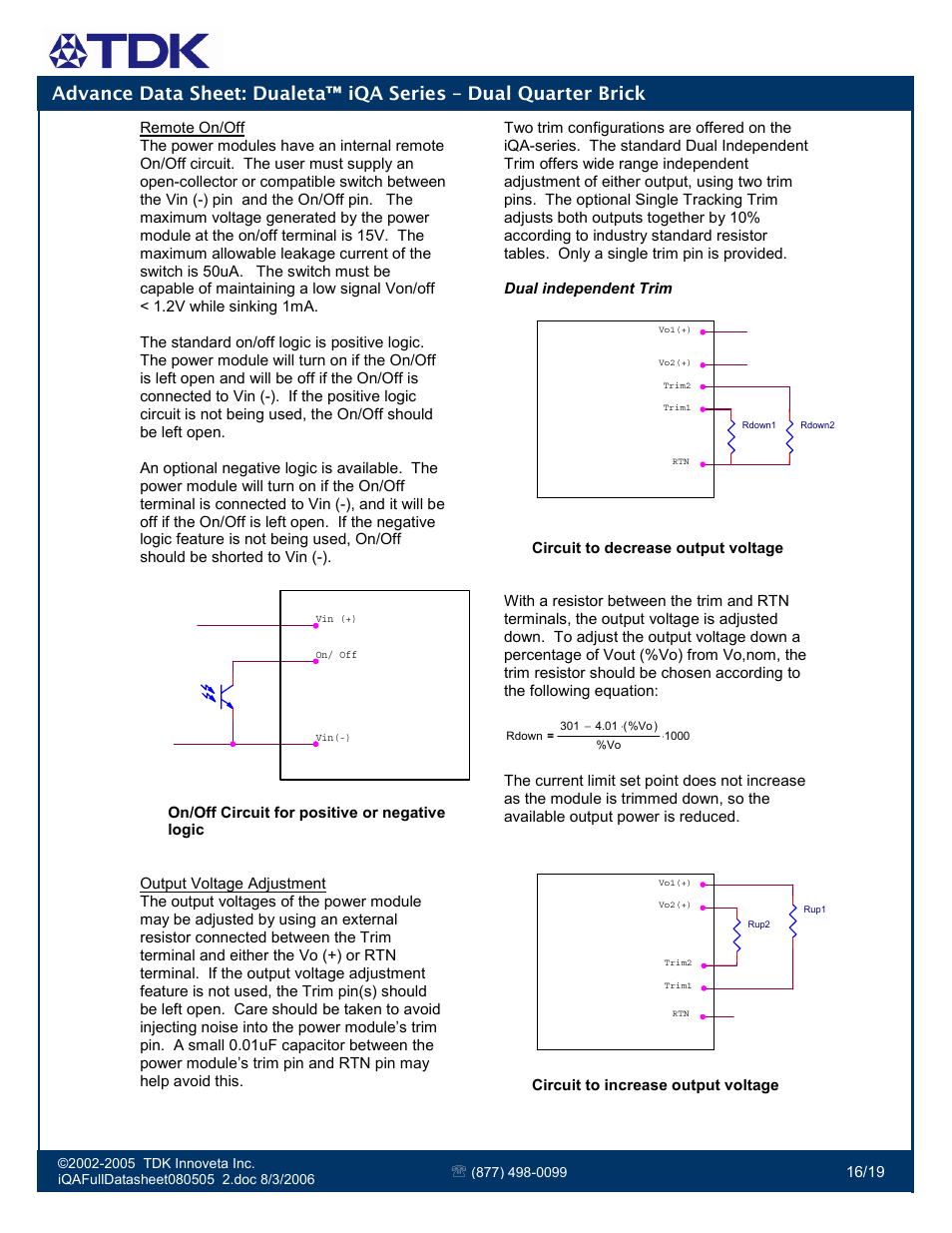 TDK Dualeta iQA Series User Manual | Page 16 / 19