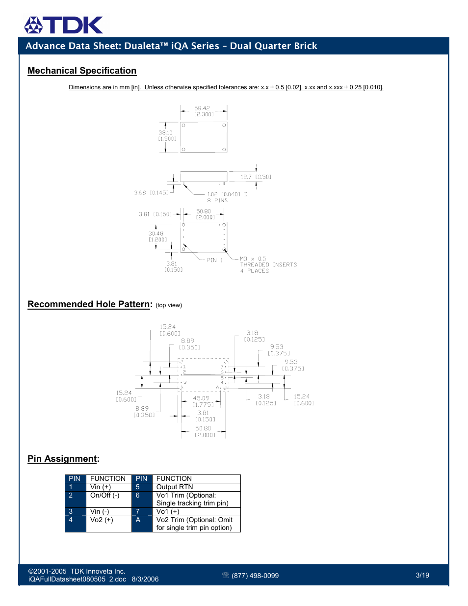 TDK Dualeta iQA Series User Manual | Page 3 / 19