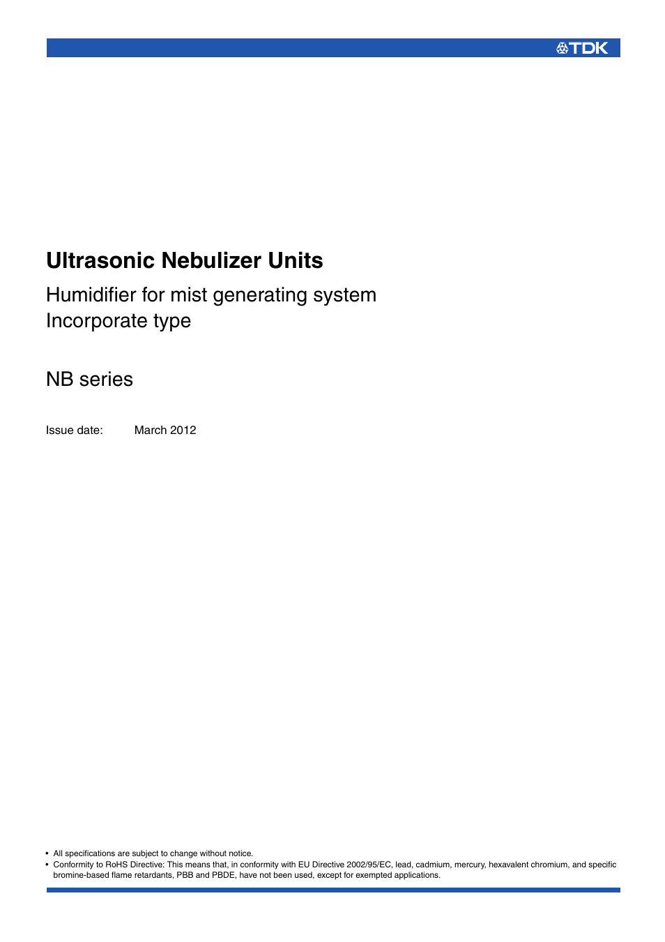 TDK NB-59S-09S-0 User Manual | 4 pages