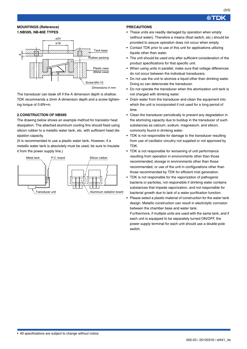 TDK NB-59S-09S-0 User Manual | Page 4 / 4