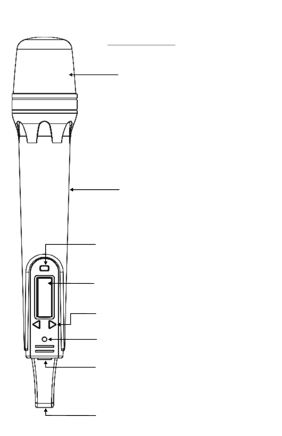 Description of functions for handheld microphone, Front panel | Traveler AS-TV8 User Manual | Page 15 / 32