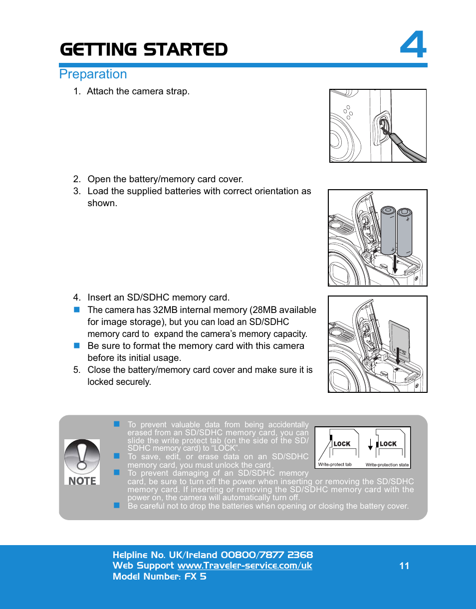 Getting started, Preparation | Traveler FX 5 User Manual | Page 11 / 30