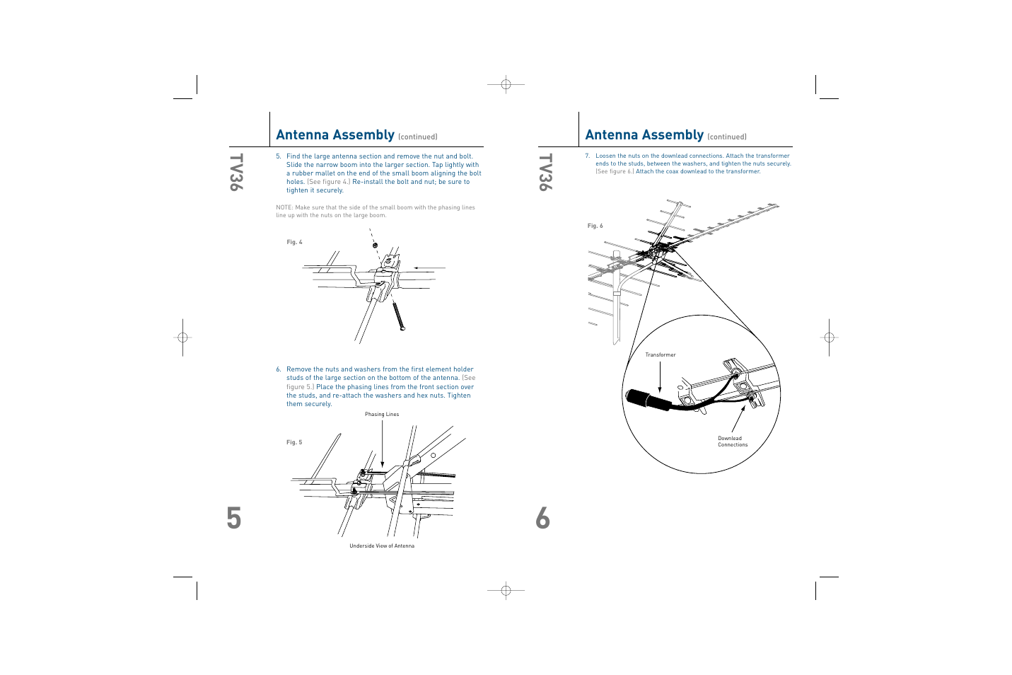 Tv36, Antenna assembly | TERK Technologies TERK TV36 User Manual | Page 4 / 8