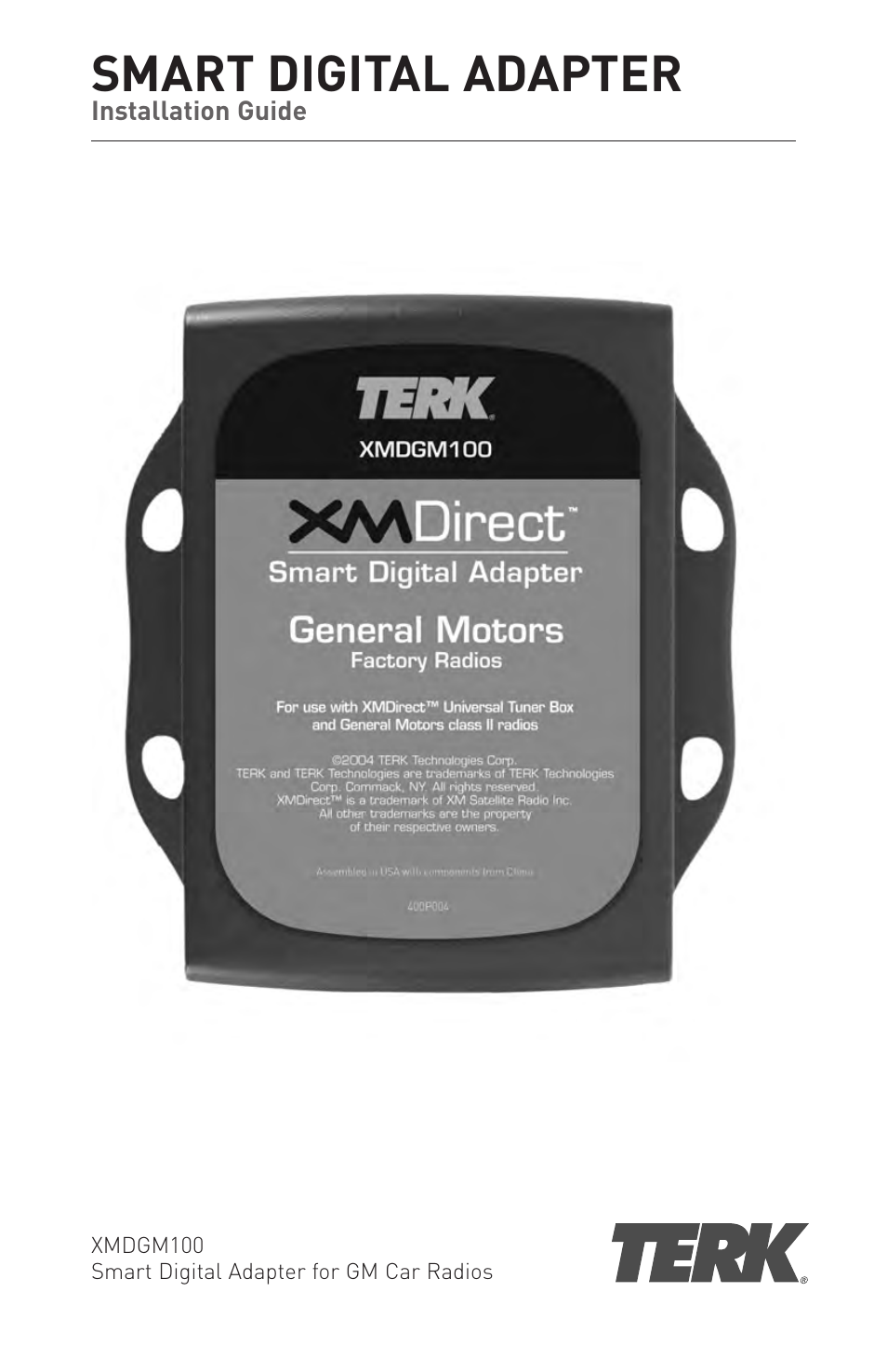 TERK Technologies XMDGM100 User Manual | 11 pages