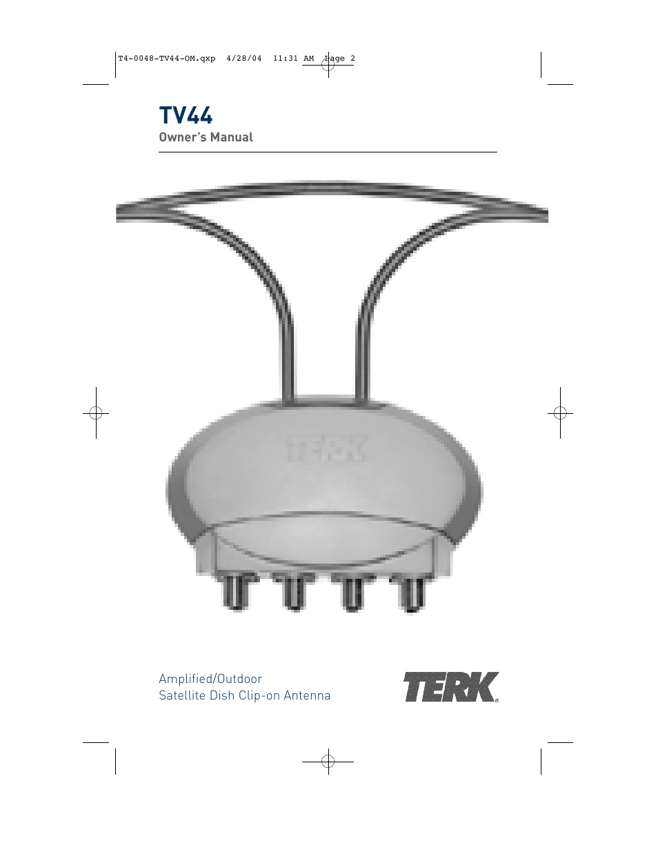 TERK Technologies TV44 User Manual | 14 pages