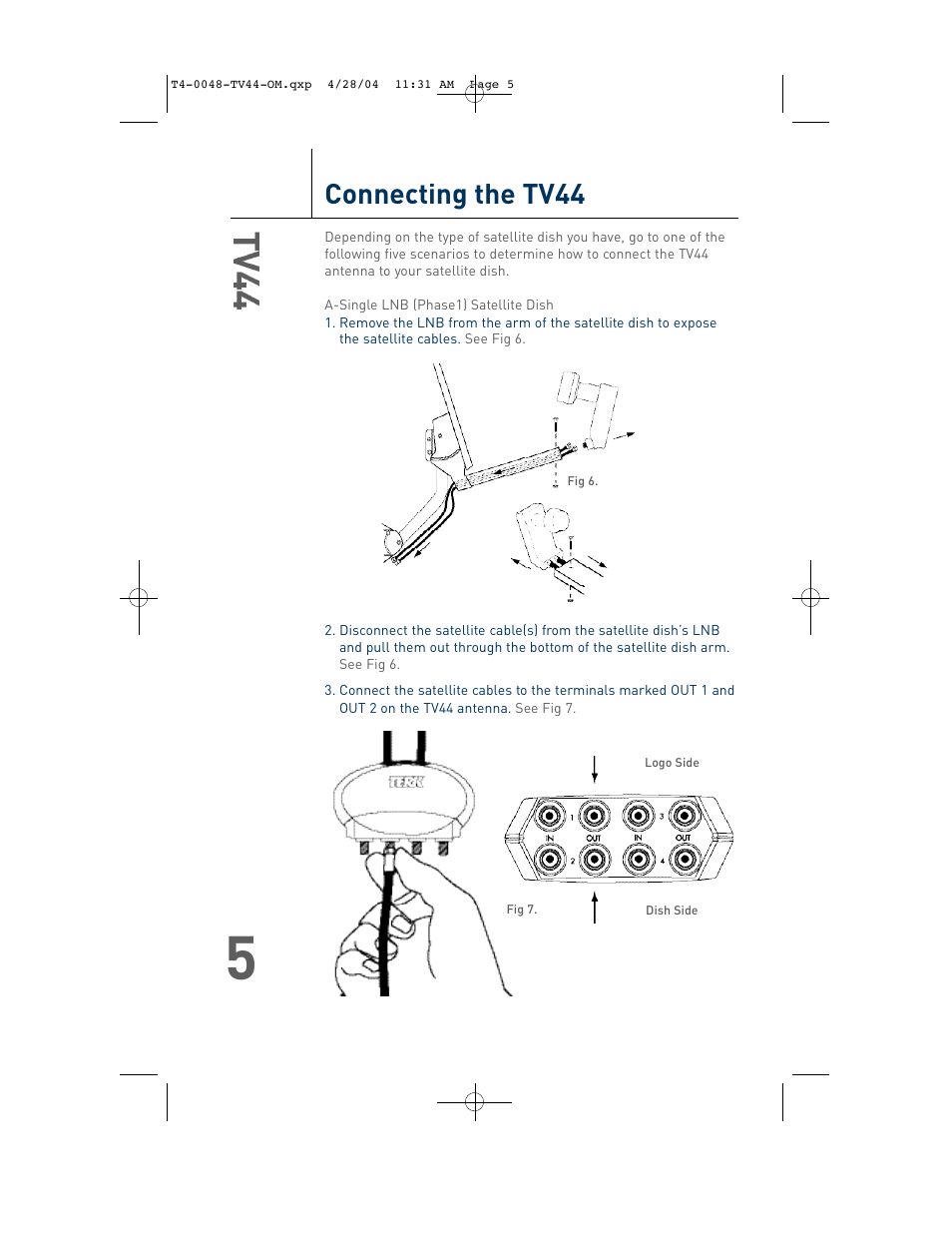 Connecting the tv44 | TERK Technologies TV44 User Manual | Page 6 / 14