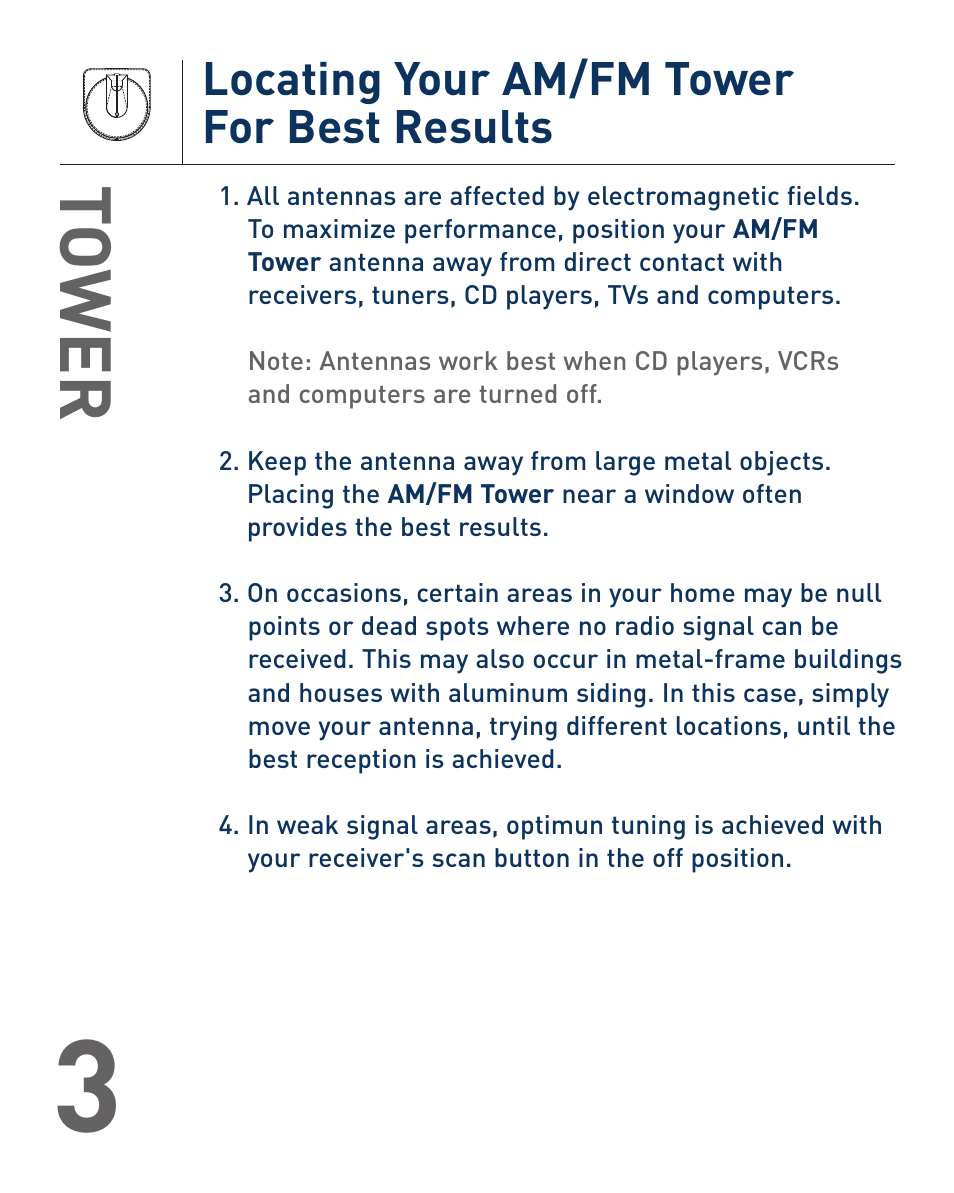 TERK Technologies AM/FM Tower Powered Indoor Antenna User Manual | Page 4 / 6