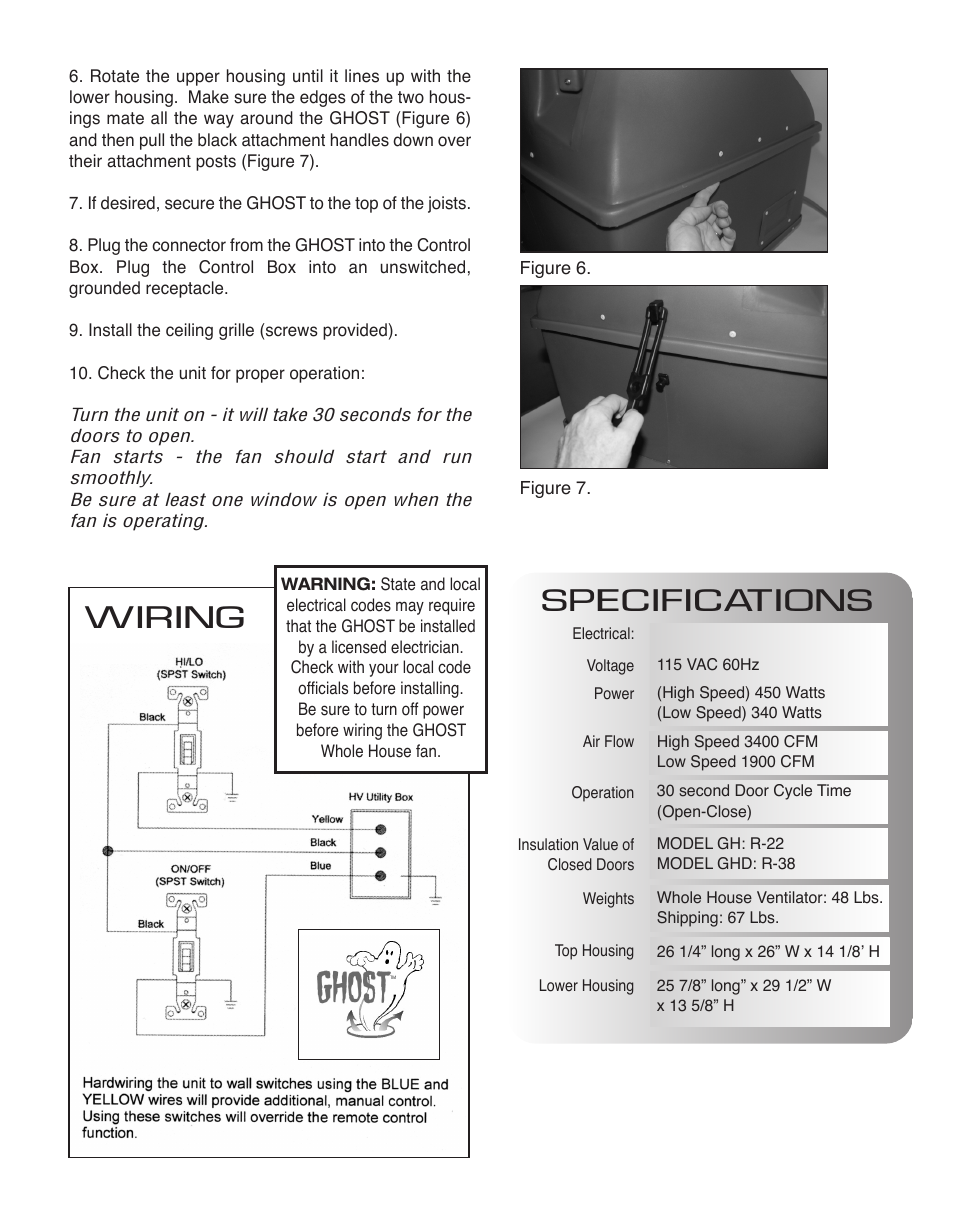 Specifications wiring | Tamarack Technologies GH.02 User Manual | Page 3 / 4