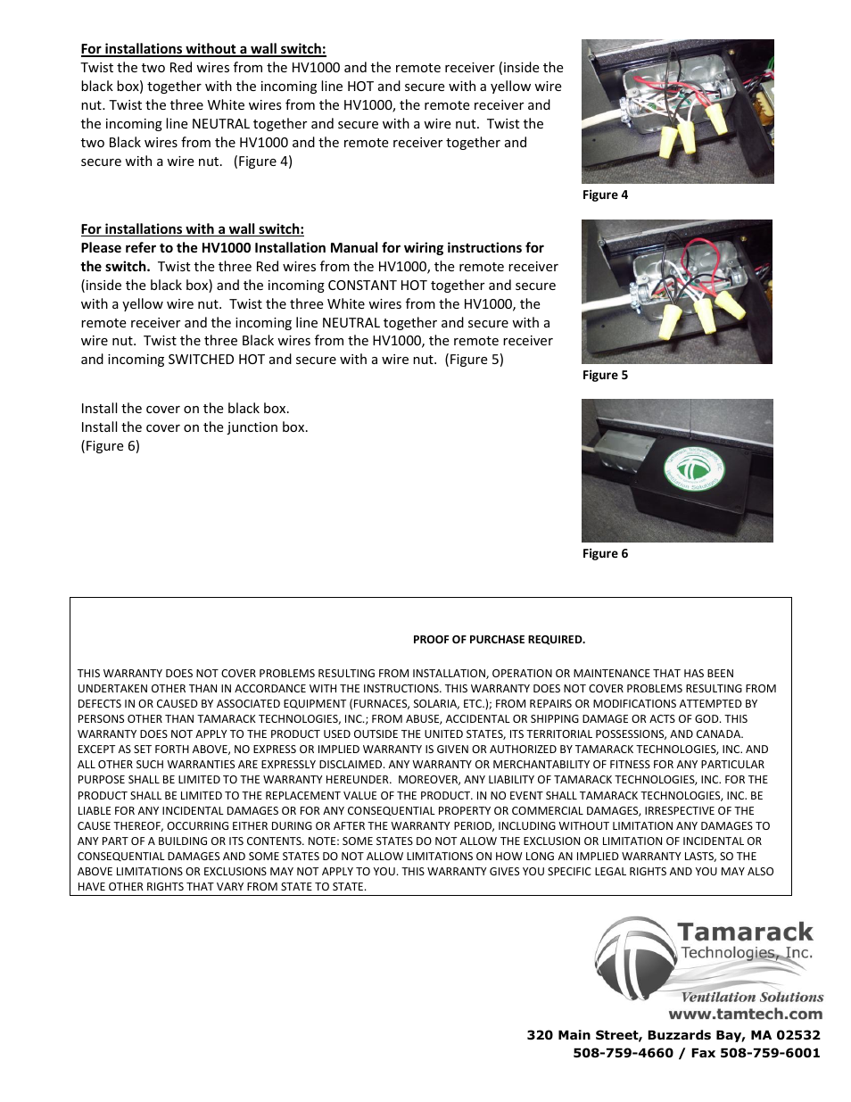 Tamarack Technologies HV1000 User Manual | Page 2 / 2