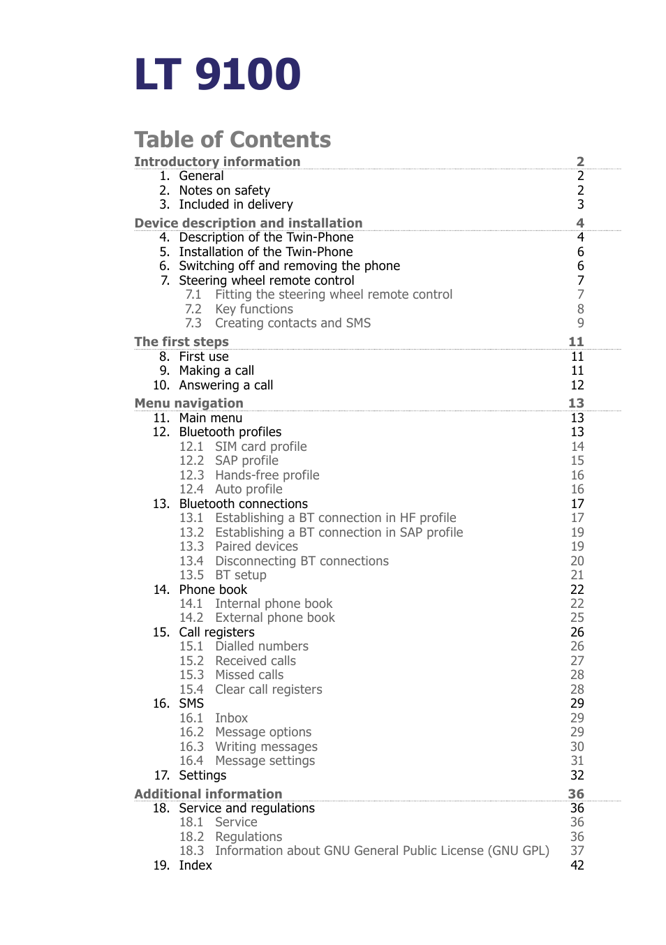 THB Bury LT 9100 User Manual | Page 2 / 25