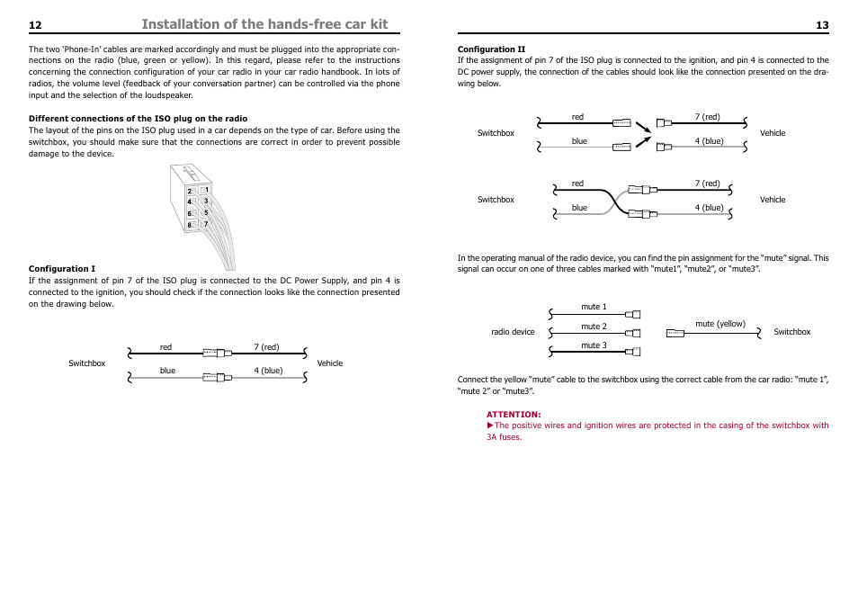 Installation of the hands-free car kit | THB Bury Bluetooth Hands-Free Car Kit CC 9060 User Manual | Page 8 / 16
