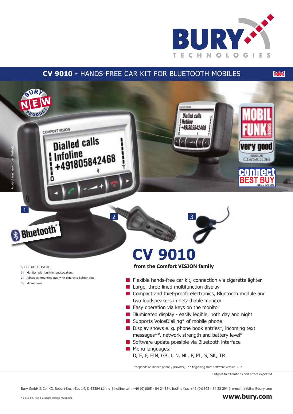 THB Bury CV 9010 User Manual | 2 pages