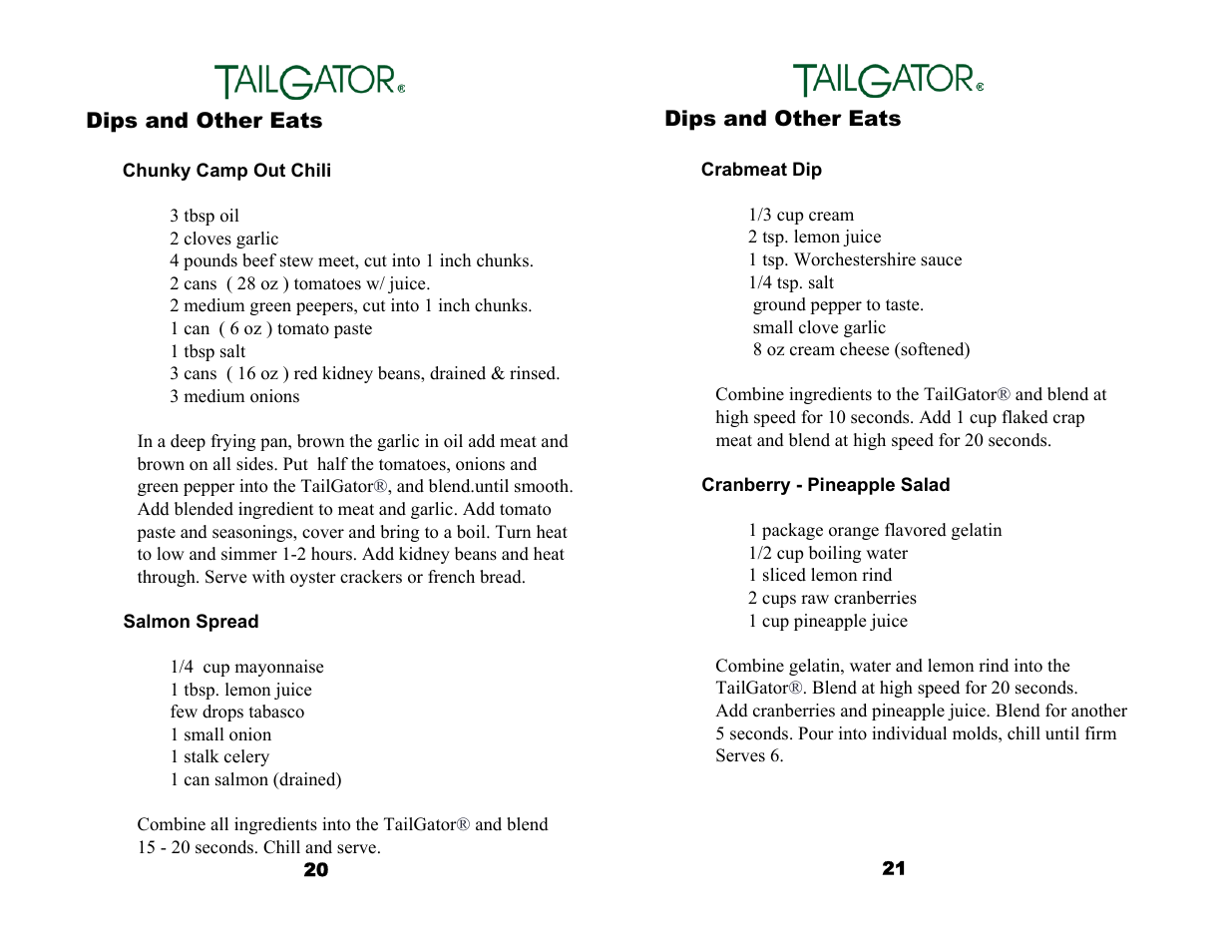 Tailgator The Original Portable Gas Powered Blender User Manual | Page 12 / 14