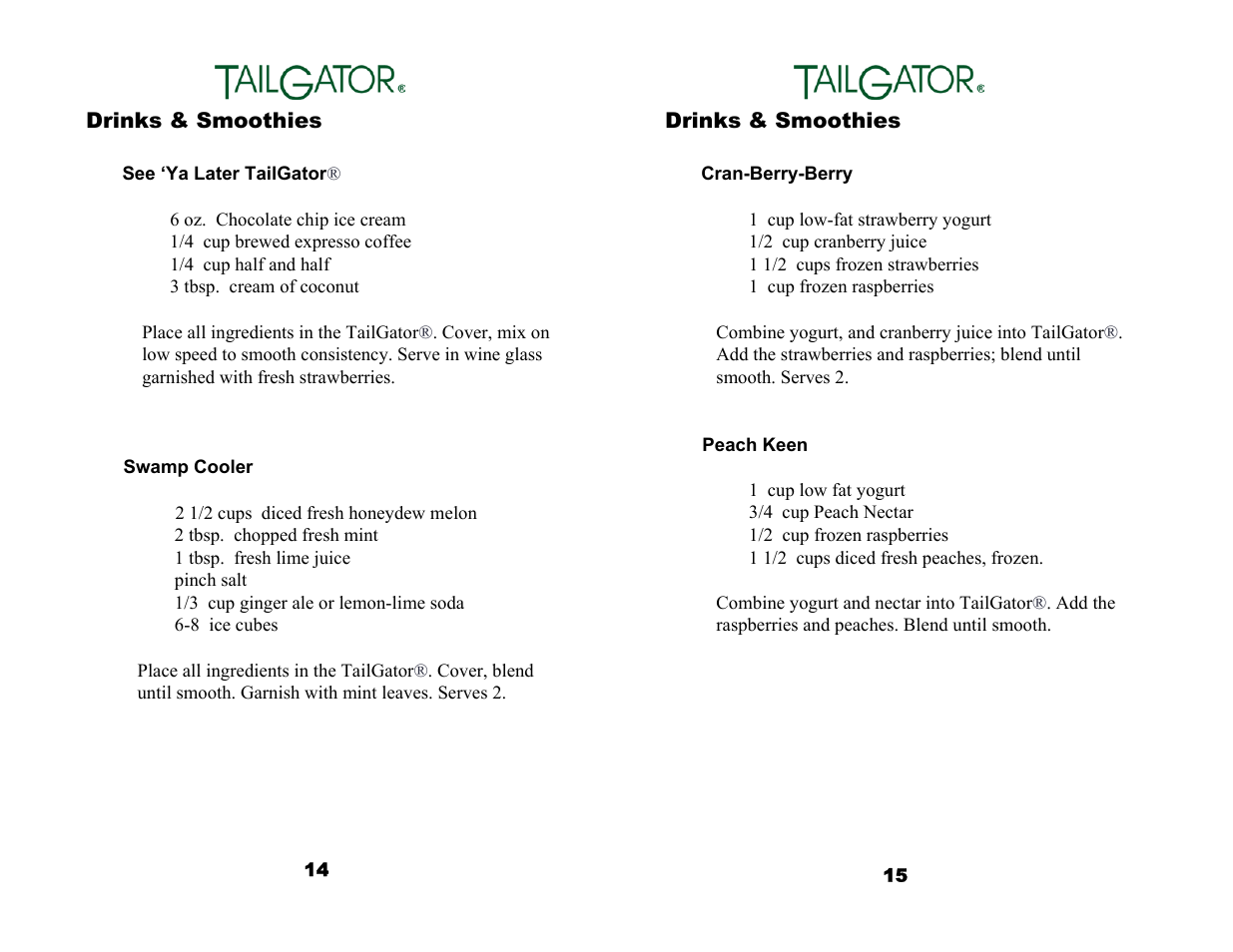 Tailgator The Original Portable Gas Powered Blender User Manual | Page 9 / 14
