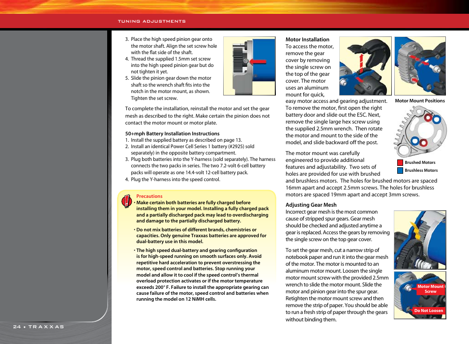 Traxxas 1/16 SLASH VXL 4WD 7108 User Manual | Page 24 / 28
