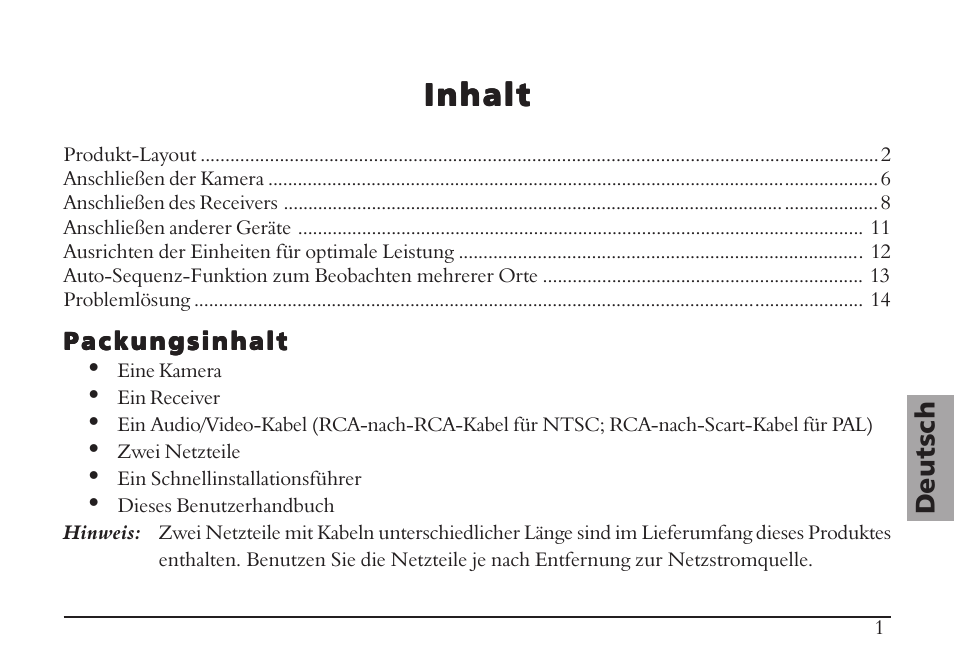 Inhalt | TRANWO Technology 3010 User Manual | Page 49 / 78