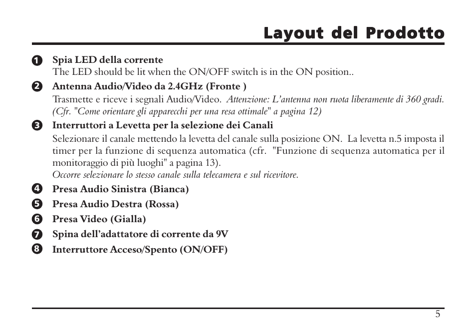 Layout del prodotto | TRANWO Technology 3010 User Manual | Page 67 / 78